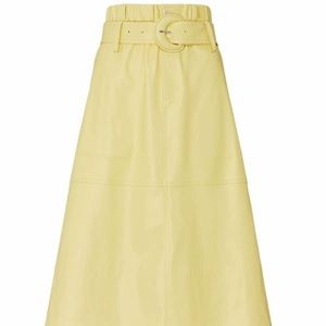 Proenza Schouler White Label Faux Leather Yellow MIDI Skirt 4